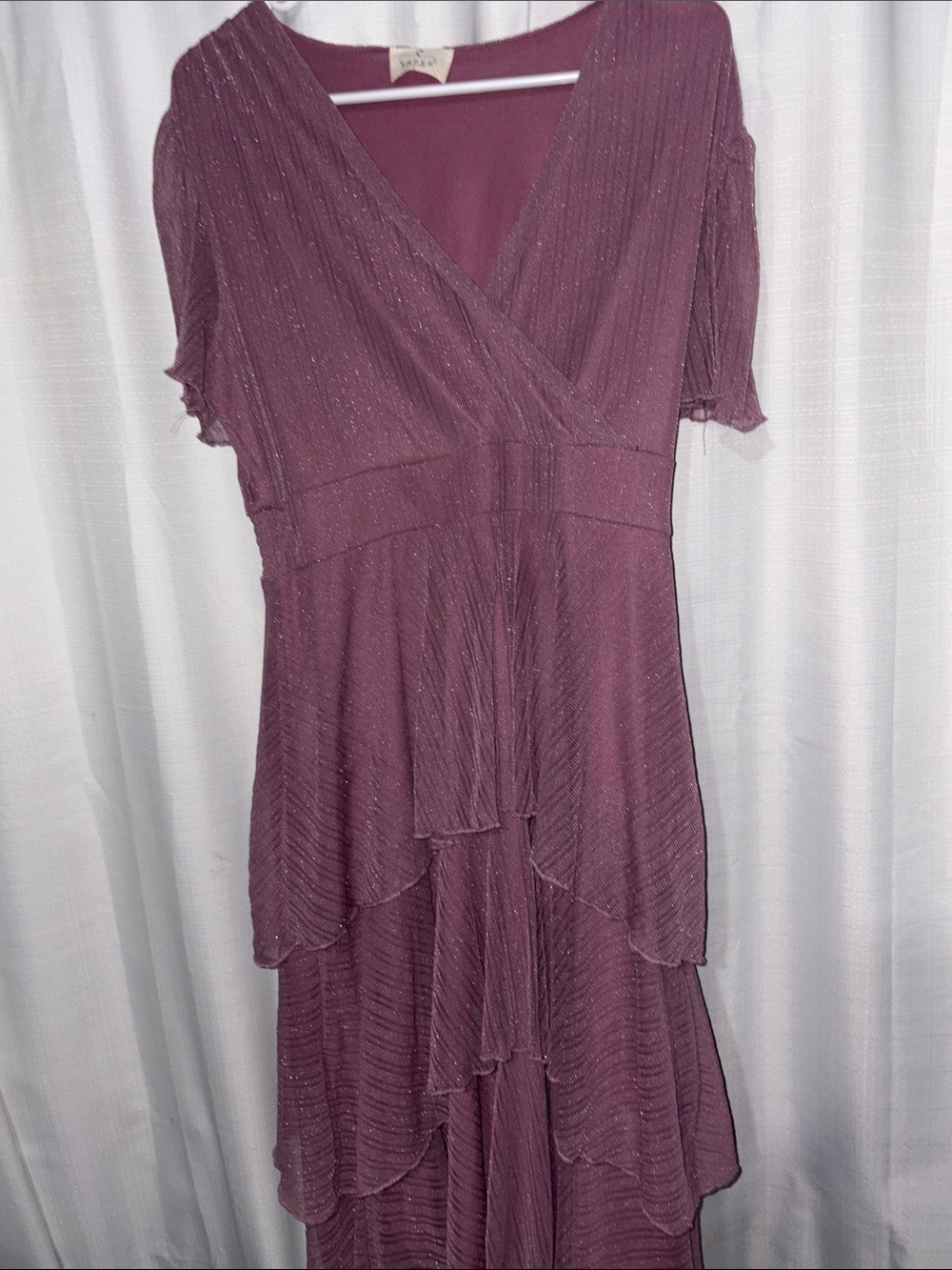 Ember - Tiered Lavender Maxi layered - Dress with Subtle Shimmer Worn Once - L - Picture 9 of 13